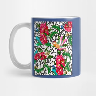 ANIMAL PRINT CHEETAH RED CALLA LILY AND TROPICAL PALMS Mug